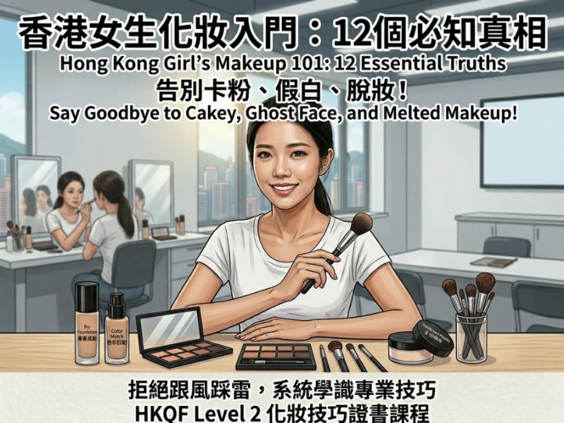 香港女生化妝入門12個必知真相｜新手化妝誤區拆解｜告別卡粉假白易脫妝｜HKQF Level 2 化妝技巧證書課程 獲CEF政府資助低至$3500｜零基礎學專業港式妝容 #21