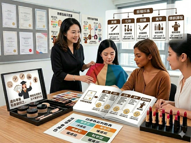 香港個人色彩判斷技巧｜零基礎自測四季膚色 粉底唇膏髮色穿搭不再踩雷｜HKQF化妝課程CEF資助低至$3500