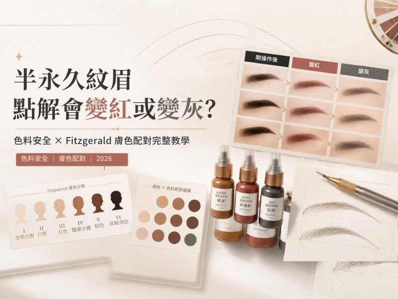 半永久紋眉點解會變紅或變灰？｜色料安全、Fitzpatrick膚色配對完整教學   