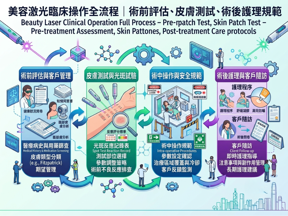 美容激光臨床操作全流程｜術前評估、皮膚測試、術後護理規範