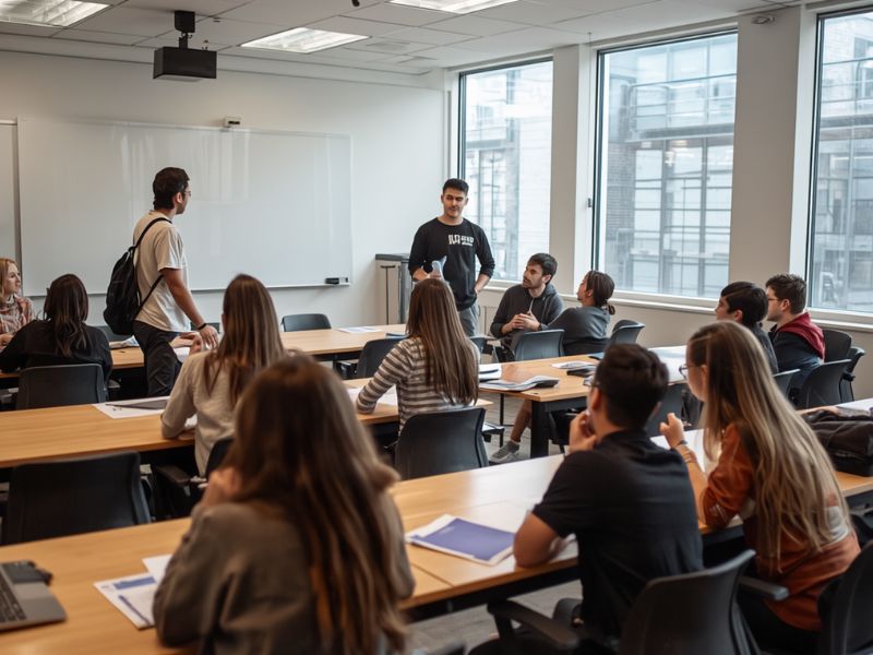 Students group practice and discussion