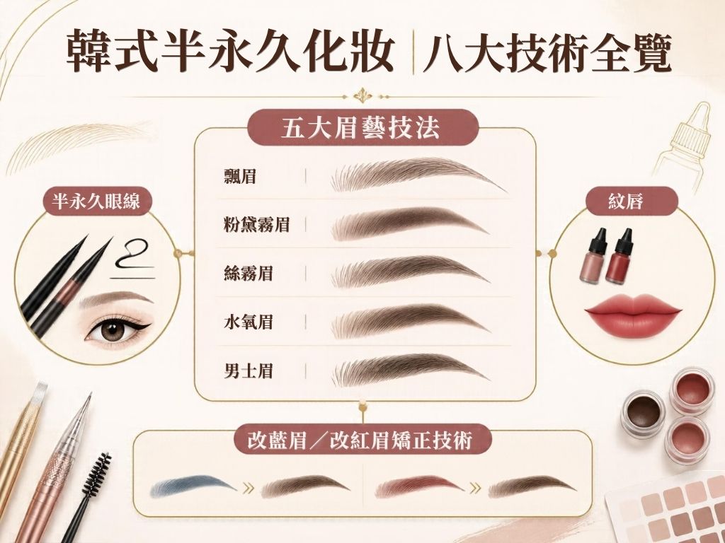 韓式半永久化妝作品 飄眉 霧眉 絲霧眉 半永久眼線 紋唇 改藍眉改紅眉