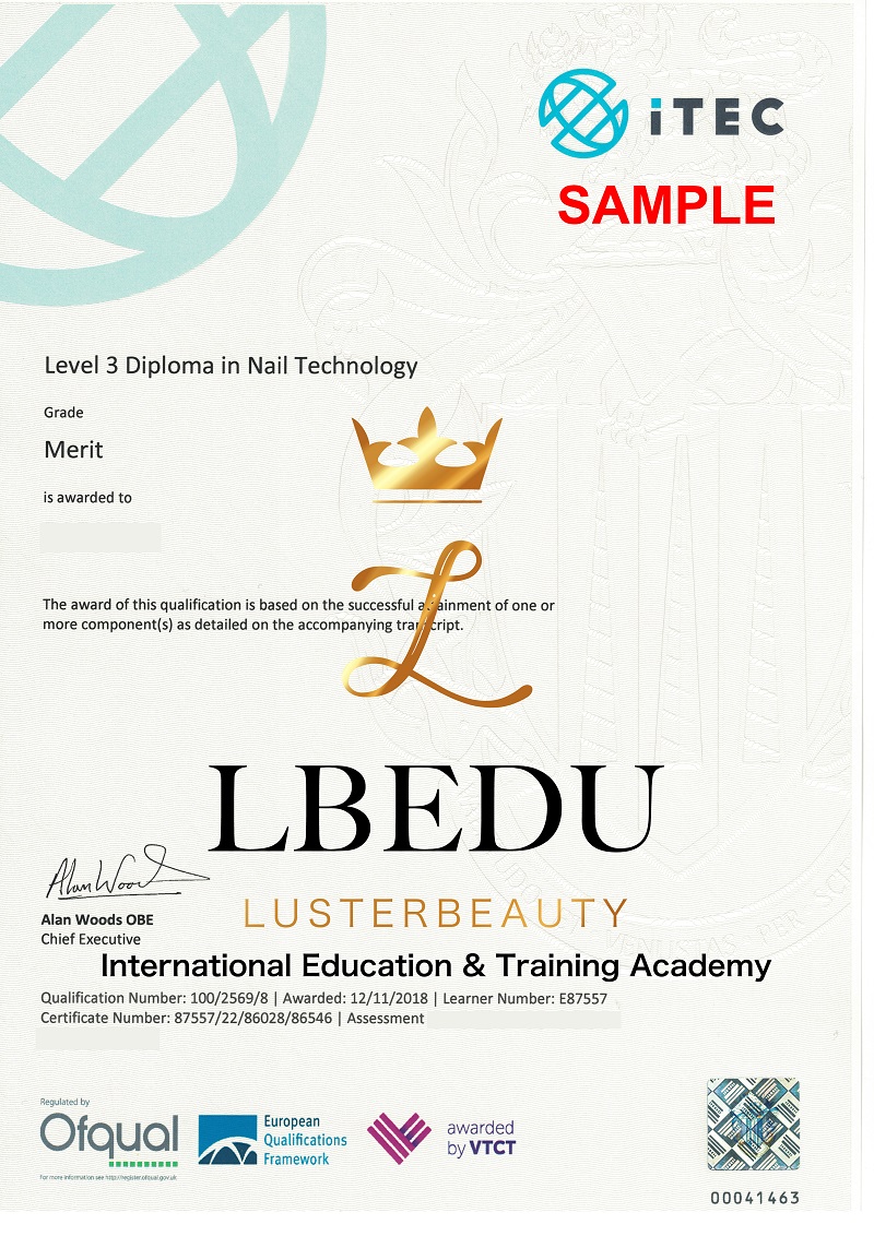ITEC LEVEL 3 DIPLOMA IN NAIL TECHNOLOGY