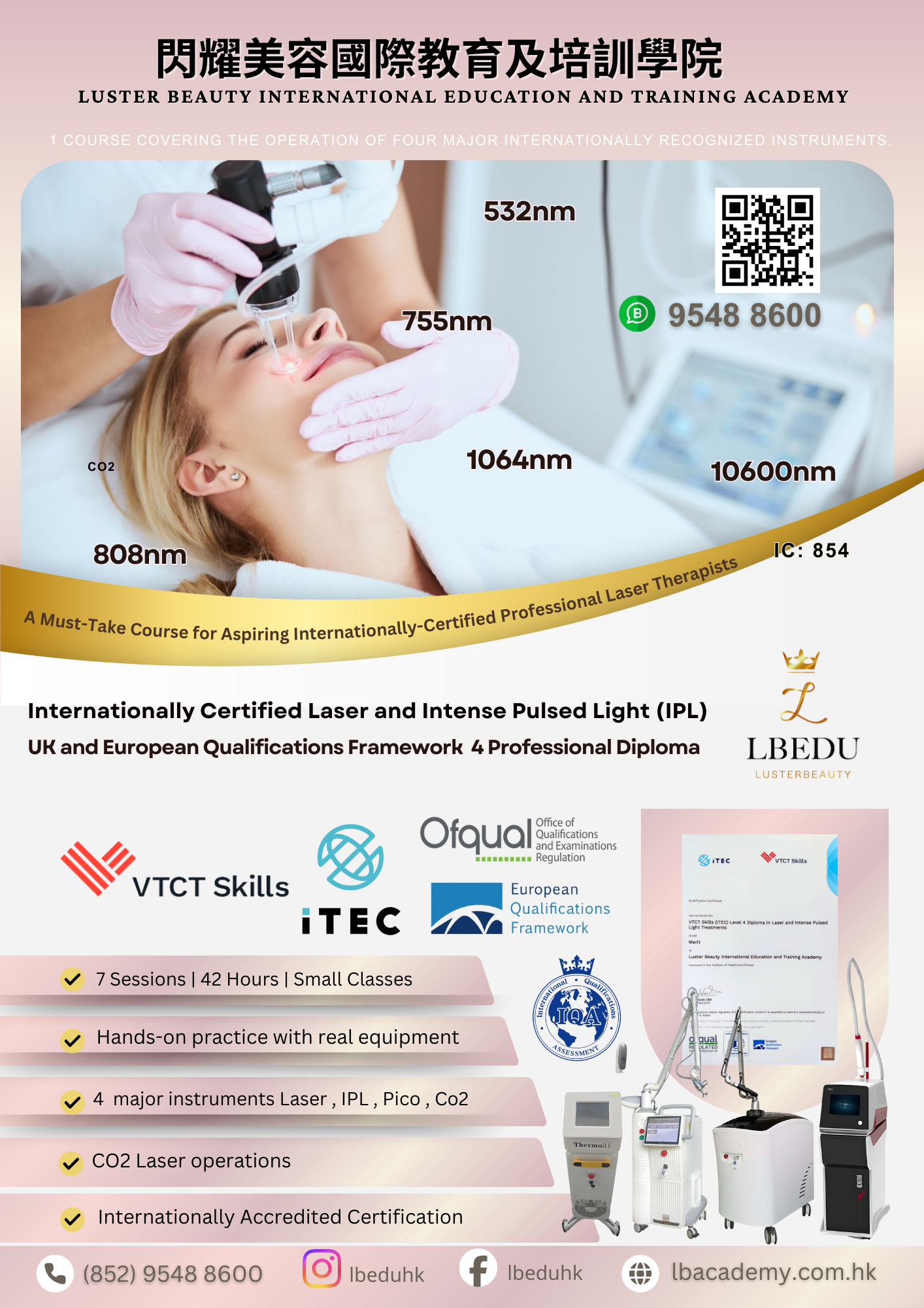 Learn Laser and IPL Intense Pulsed Light Aesthetic English Class at Luster Beauty School LBEDU