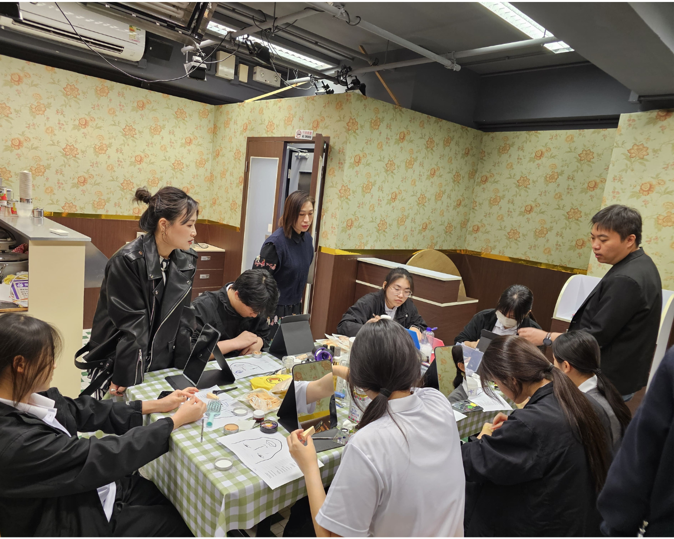 Student showcasing special effects makeup results